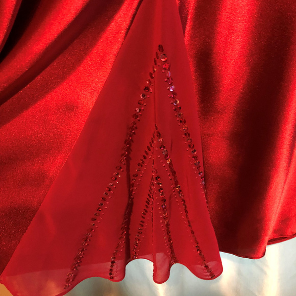 Dress Woman size 16W new polyester Amanda Smith sleeveless sequins red - Picture 2 of 4